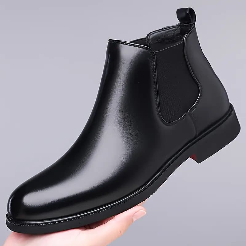 WUGO Men's Genuine Leather Tactical Police Boots - Black
