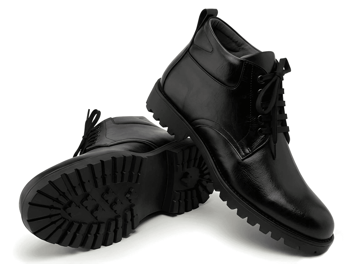 WUGO Men's Steel-Toe Industrial Safety Shoes - Black