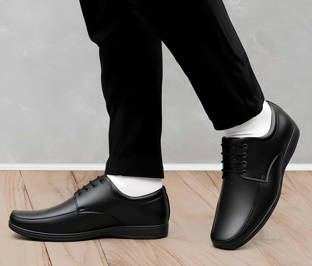 WUGO Men's Stitch-Detail Formal Dress Shoes - Black