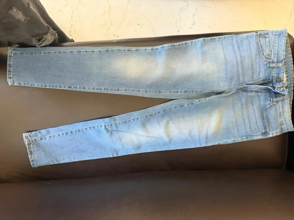 Ripped blue jeans