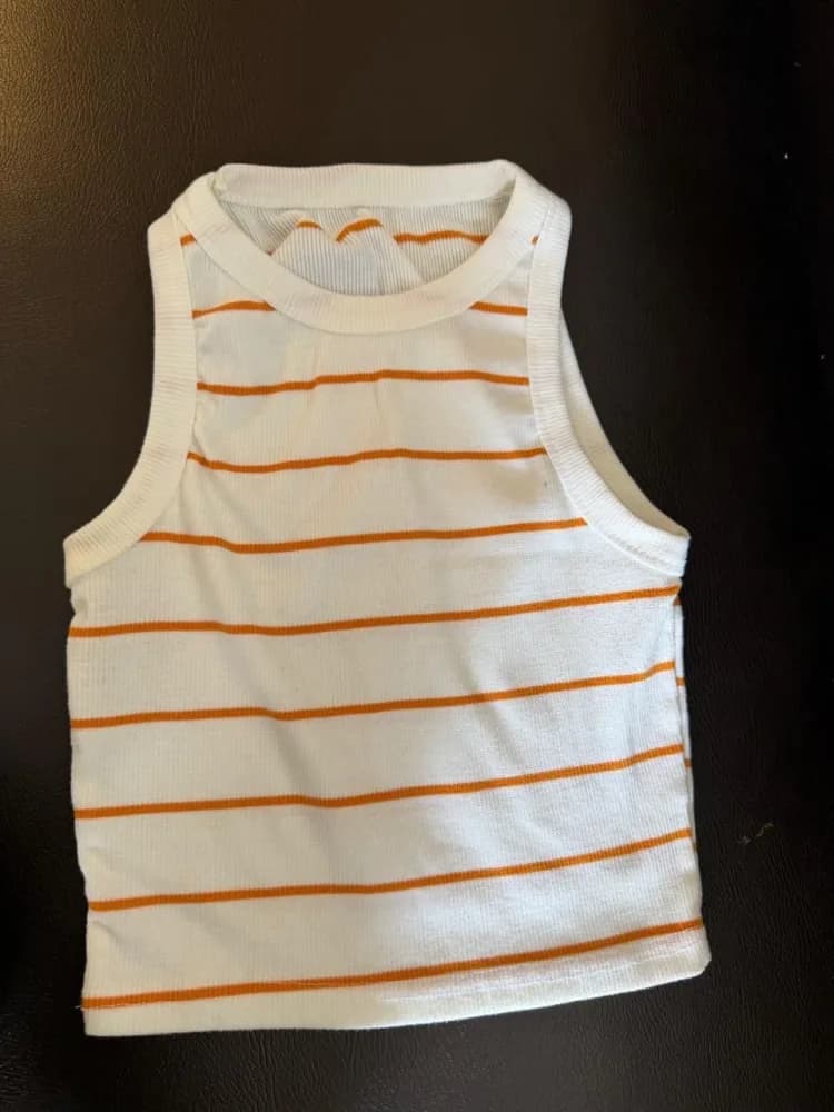 Orange strips crop top