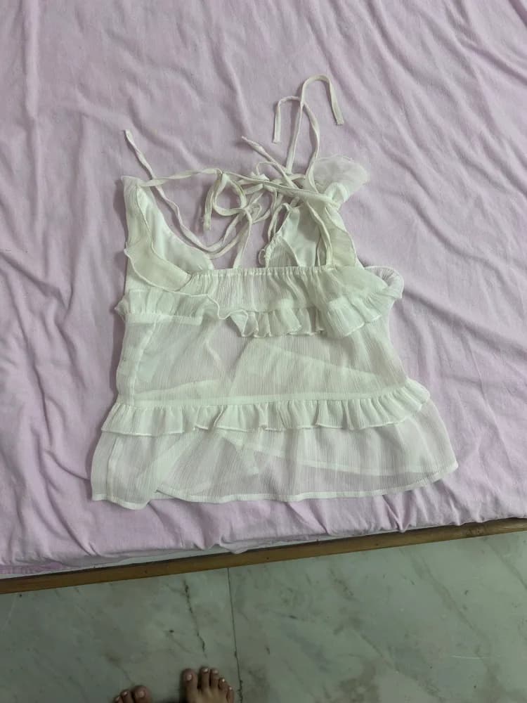 White sheer top