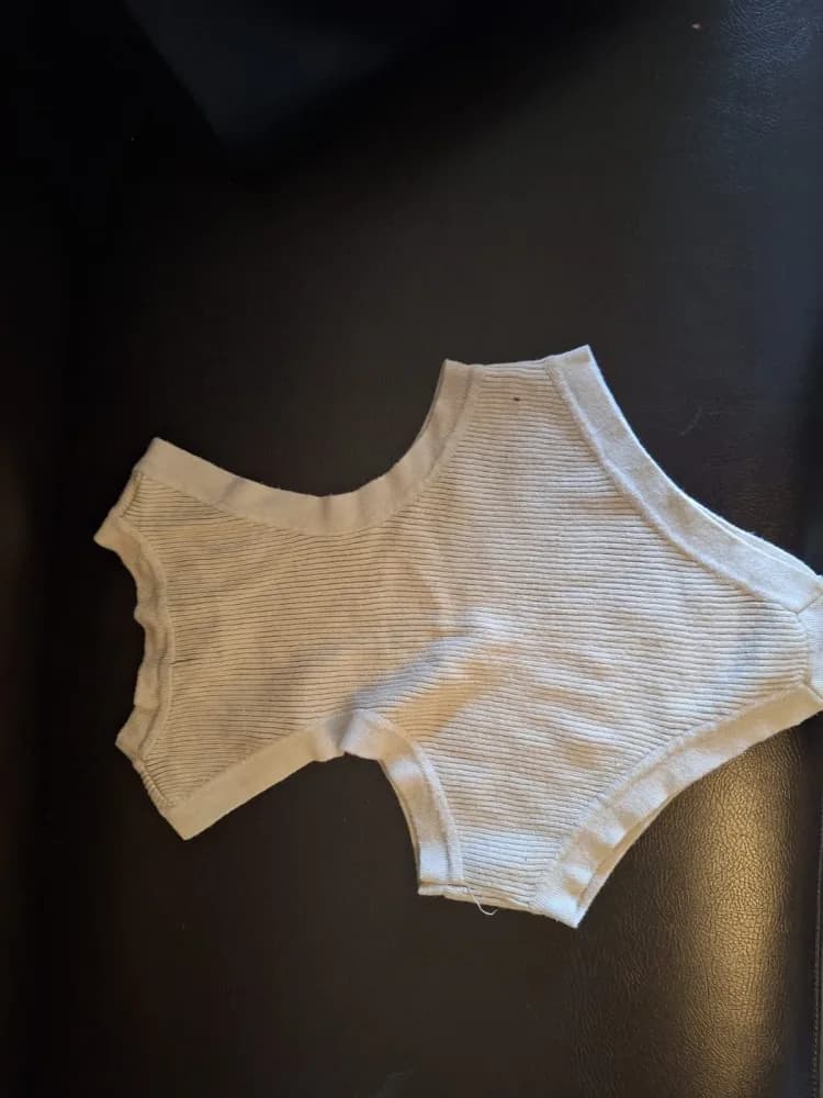 Cream ribbed tank
