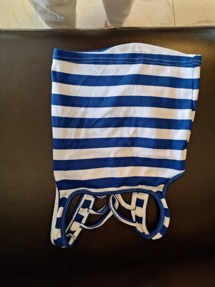 Striped blue and white