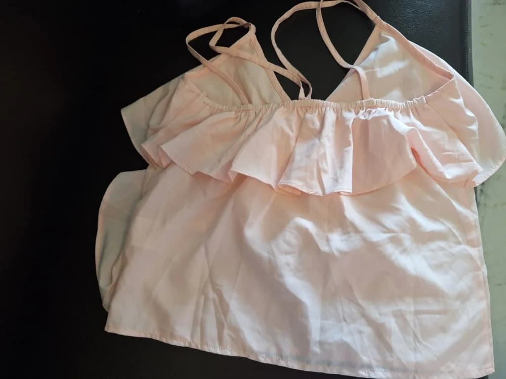 Pink flared cami top