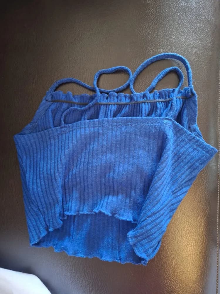 Blue crop top