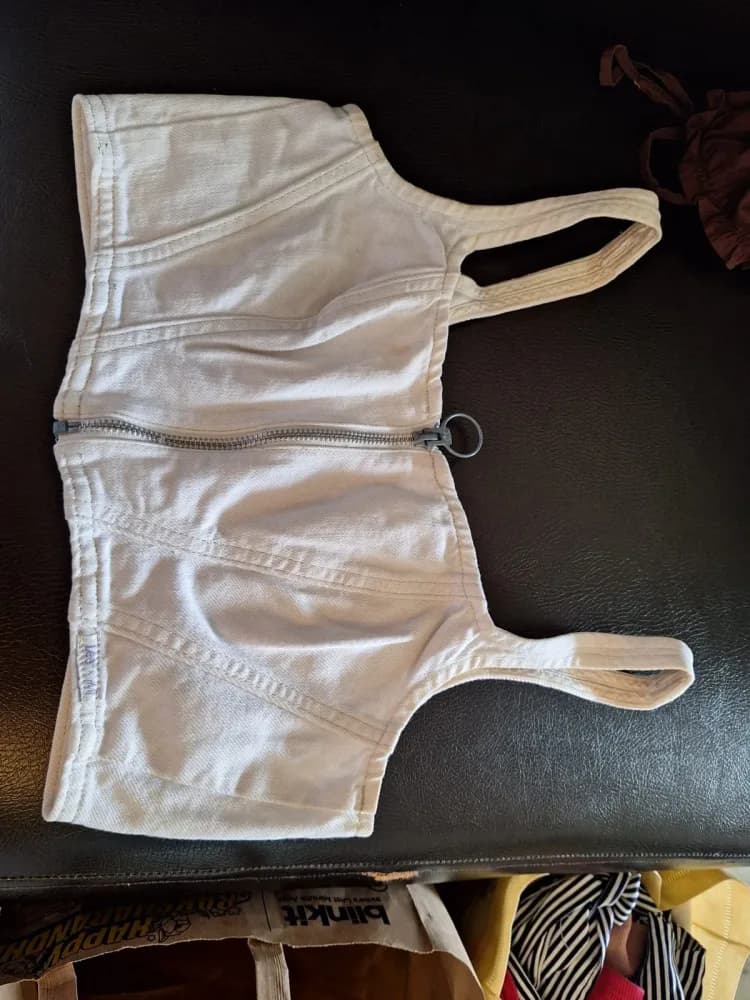 White denim top hnm