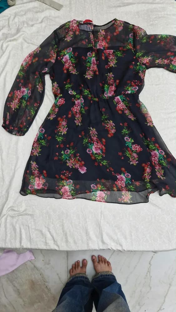 Black floral dress